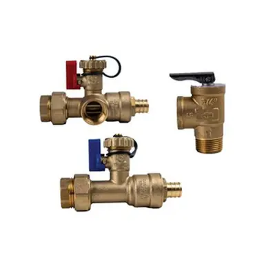 Midland Industries 945722 - Tankless Water Heater Valve Kit, 3/4" NPT(F) x PEX Clamp, Lead-Free