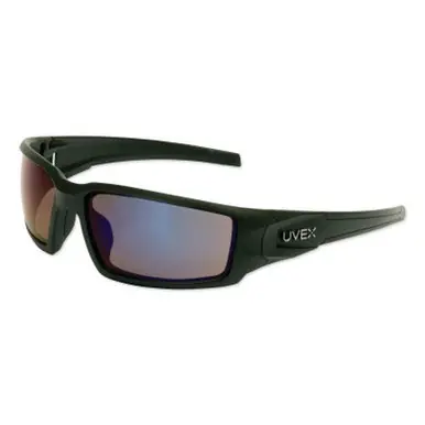Honeywell S2945 Hypershock Safety Eyewear, Blue Mirror Lens, Hard Coat, Black Frame