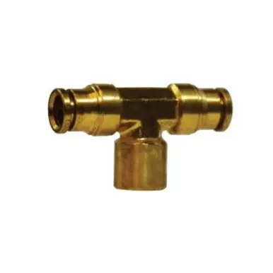 Midland Industries 770404 - Branch Tee, 1/4" Push" Tube x 1/4" Push" Tube x 1/4" FPT, Brass