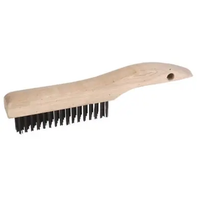 WEILER 44062 Shoe Handle Scratch Brushes 10" 2X17 Rows SS Wire Wood Handle