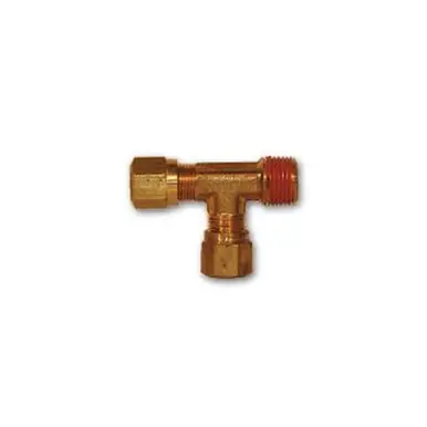 Midland Industries NT71-42VS - Run Tee, 1/4" Tube OD x 1/8" Male NPTF x 1/4" Tube OD, Brass