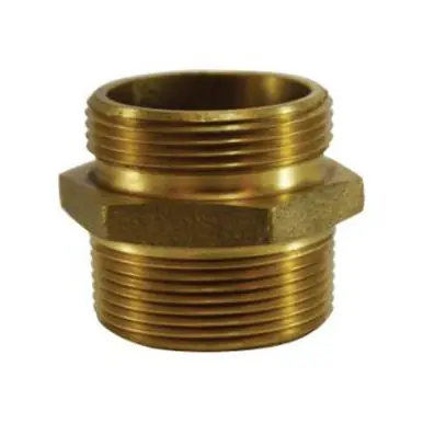 Midland Industries 444048 - Fire Hose Hex Nipple, 2" NPT(M) x 2-1/2" MNST, Brass