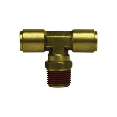 Midland Industries 720602S - Swivel Branch Tee, 3/8" Push-In x 3/8" Push-In x 1/8" NPT(M)F, Brass