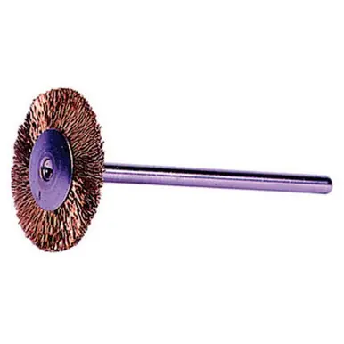 WEILER 26144 Miniature Stem-Mounted Wheel Brush 3/4" 0.005" Brass Wire 37000RPM