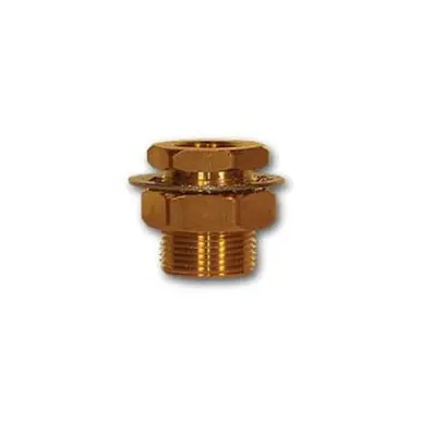 Midland Industries 207ACBH-4 - Bulkhead Anchor/Frame Coupling, 1/4" FIP x 1/4" FIP, 1-1/2", Brass