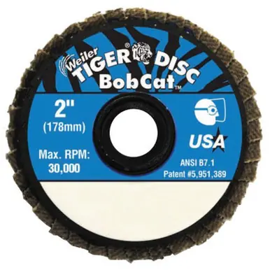 WEILER 50936 Bobcat Flat Flap Disc, 2", 120 Grit, 30000RPM (10pk)
