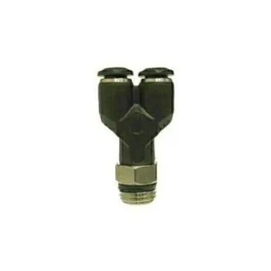 Midland Industries 20819 - Swivel Wye Connector, 8mm Push" Tube x 1/8" MPT x 8mm Push" Tube,