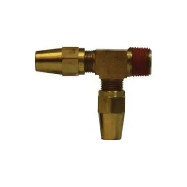 Midland Industries 38266 - Run Tee, 3/8" Tube OD x 1/4" MIP x 3/8" Tube OD, Brass