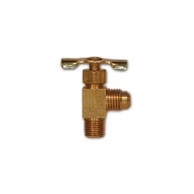 Midland Industries 204SAE - 90° Angle Needle Valve, 5/16 x 1/4" Nominal, Male Flared x MPT, Brass