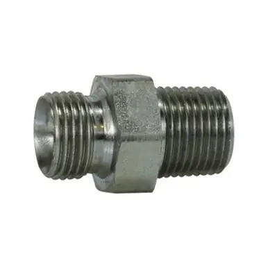 Midland Industries 782520 - Hex Nipple, 1-1/4" BSPP x 1-1/4" NPT(M), Steel