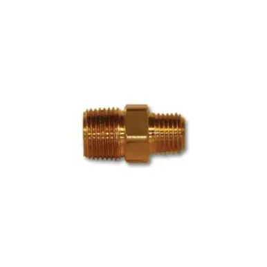 Midland Industries LF123-42 - Reducing Hex Nipple, 1/4" MPT x 1/8" MPT, 1" Brass