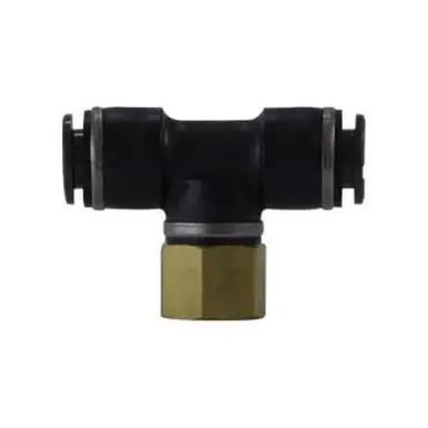 Midland Industries 770604C - Branch Tee, 3/8" Push" Tube x 1/4" NPT(F) x 3/8" Push" Tube, Composite