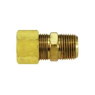 Midland Industries 18212 - Drilled Through Tank Adapter, 3/8" Tube OD x 1/2" Male NPTF, Brass