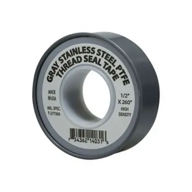Midland Industries 982137 - Stainless Steel Thread Seal Tape, 4 mil Thick, 3/4" W, 260" L, Gray,