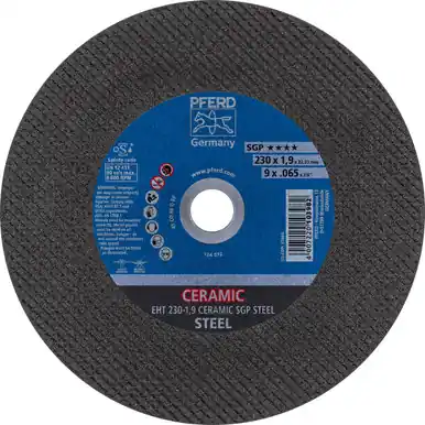 PFERD 63666 9" x .065" Cut-Off Wheel, 7/8" A.H. CERAMIC SGP STEEL - Type 1 (25pk)