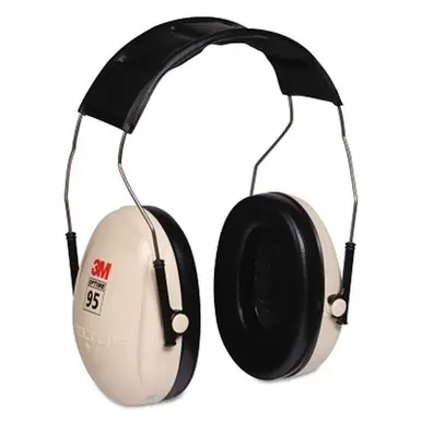 3M PELTOR Optime 95 Earmuff, 21 dB NRR, White/Black, Over-the-Head