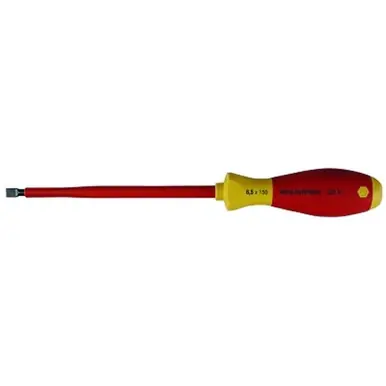 Wiha 32039 SoftFinish Insulated Slotted Screwdriver, 6.5 x 150mm (1/4")