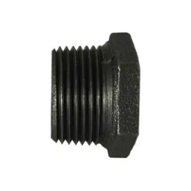 Midland Industries 65540 - Reducer Hex Bushing, 4" MPT x 1-1/2" FPT, Iron, Black