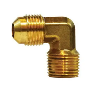 Midland Industries 04049-0806UB - 90° Elbow, 1/2" Male Flared x 3/8" Male NPTF, Brass