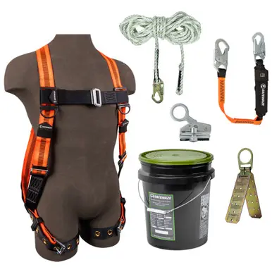Safewaze 020-3130 - V-Line Bucket Roof Kit FS99185-E Harness, FS700-50 VLL, FS1118-DC Grab,
