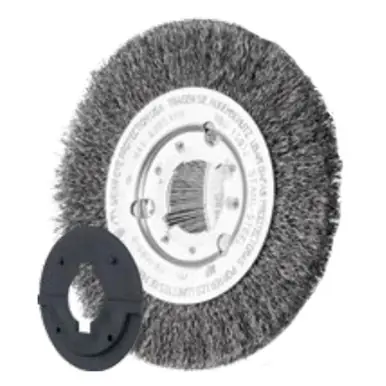 PFERD 84226 4" OD M-BRAD Wheel Brush, narrow face .022"/120 Grit Cer. Ox., 5/8-1/2" AH (2pk)