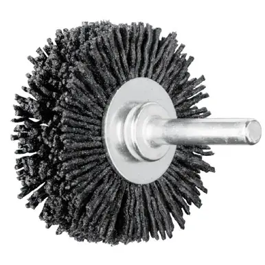 PFERD 84200 2" OD M-BRAD Mounted Wheel Brush .022"/120 Grit Cer. Ox., 1/4" stem (10pk)