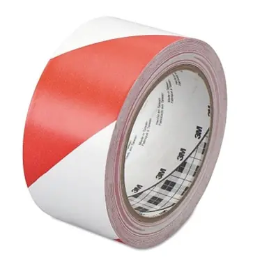 3M 021200-43186 Hazard Marking Vinyl Tape, Red/White,2 in x36 yd