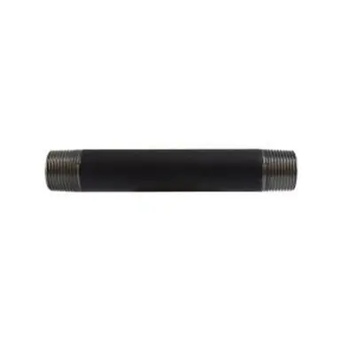 Midland Industries 59092SMLS - Seamless Pipe Nipple, 3/4" MPT x 3/4" MPT, 8" L, Steel, Black, SCH 80