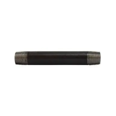 Midland Industries 59044SMLS - Seamless Pipe Nipple, 3/8" MPT x 3/8" MPT, 3" L, Steel, Black, SCH 80
