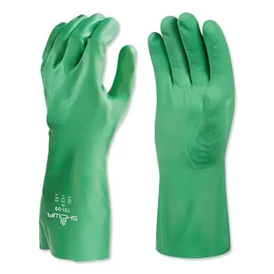 SHOWA 731-06 Chemical Resistant Glove, Green, 12", X-Small