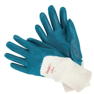 MCR Safety 9780L Predalite Light Nitrile Coated Palm Gloves, Large, Blue/White (12pk)