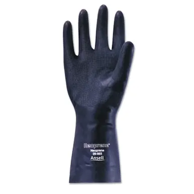 Ansell 29-865-11 Neoprene Gloves, Black, Size 11 (12pk)