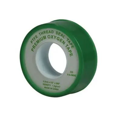 Midland Industries 982132 - Thread Seal Oxygen Tape, 3.5 mil Thick, 3/4" W, 520" L, Green, PTFE, 1.2