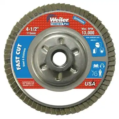 Weiler 31316 Flap Disc, 4.5", 80 Grit