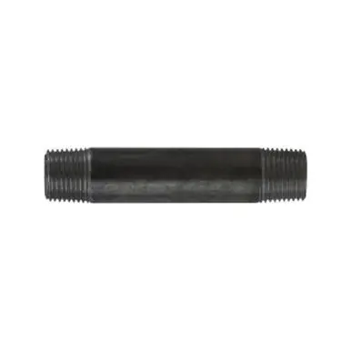 Midland Industries 59060SMLS - Seamless Pipe Nipple, 1/2" MPT x 1/2" MPT, 1-1/8" L, Steel, Black,