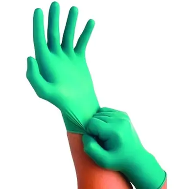 TouchNTuff 92-500-6.5-7 Nitrile Disposable Gloves, Green, Size 6.5-7