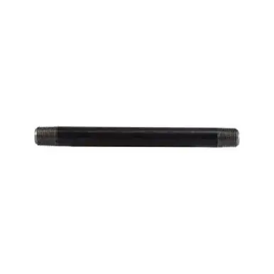 Midland Industries 59016SMLS - Seamless Pipe Nipple, 1/8" MPT x 1/8" MPT, 11" L, Steel, Black, SCH