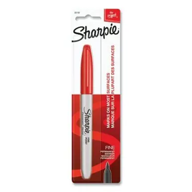 Sharpie 30102PP Permanent Marker, Fine Bullet Tip, Red