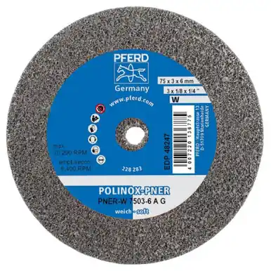 PFERD 48247 3" x 1/8" Unitized Wheel 1/4" A.H., A/O Coarse (W) 2AM (10pk)