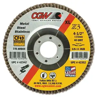 CGW 42334 Flap Disc, 4-1/2", 60 Grit, T29 (10pk)