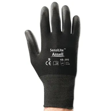 HyFlex 11-518-6 Polyurethane Palm Coated Gloves, Size 6, Blue/Gray