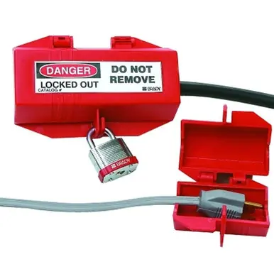 Brady 65674 Plug Lockout, 110V, Red