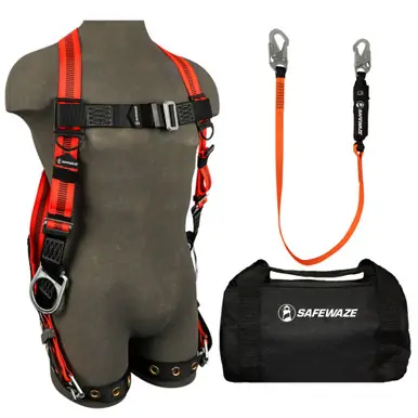 Safewaze FS127-E - V-Line Bag Combo FS99285-E Harness, FS88560-E Lanyard, FS8150 Bag