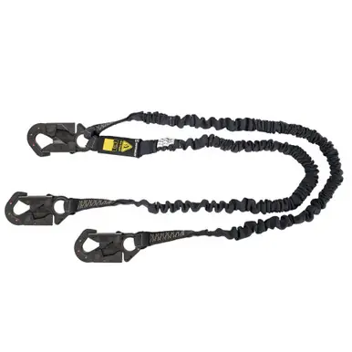 Safewaze 023-2105 - Arc Flash 6‘ Energy Absorbing Lanyard Aramid, Dual Leg, Dielectric Snap Hooks