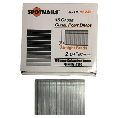 Spotnails 16236 - 2-1/4" Galvanized 16ga. Finish Nails, 2500ct