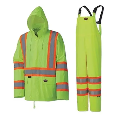 Pioneer V1080160U-2XL Hi-Vis Lightweight Waterproof Suit, Yellow/Green, 2XL (12pk)