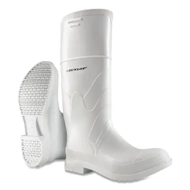 Dunlop 8101200.09 16" White PVC Steel Toe Boot, Men‘s Size 9