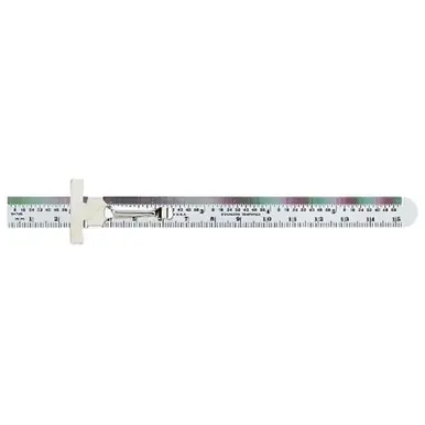 General Tools 300ME Economy Precision Stainless Steel Rule, 6", Inch/Metric