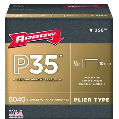Arrow Fastener P35 Staples, 3/8" x 7/8", for P35/P35S Staplers (356) (20pk)