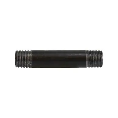 Midland Industries 59065SMLS - Seamless Pipe Nipple, 1/2" MPT x 1/2" MPT, 3-1/2" L, Steel, Black,